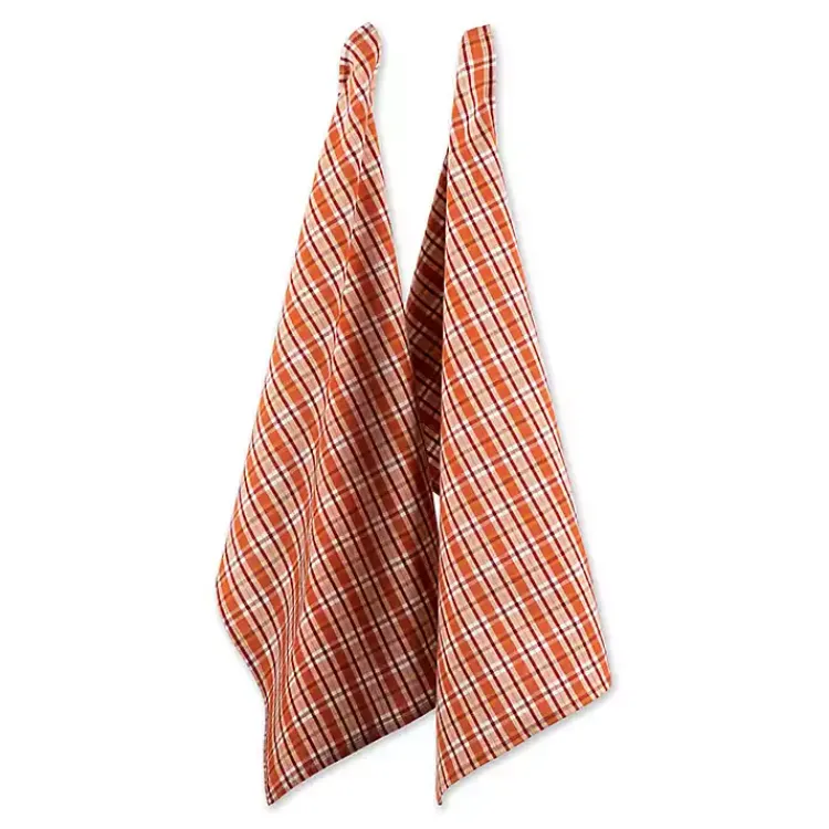 Best Orange Plaid Turkey 3-pc. Potholder & Towel Set Fall