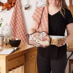 Best Orange Plaid Turkey 3-pc. Potholder & Towel Set Fall