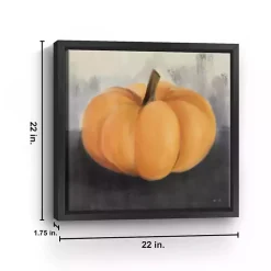 Orange Pumpkin Framed Giclee Canvas Art Print Fall
