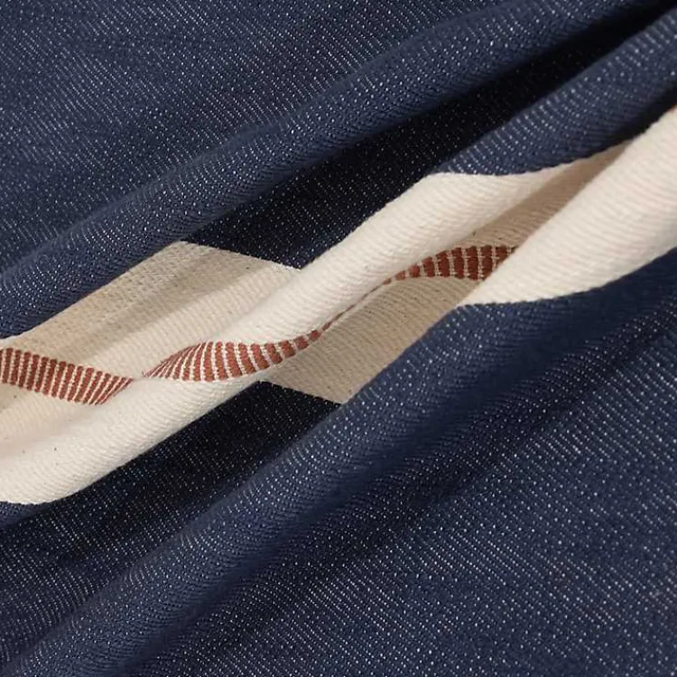 Orange Single Stripe Navy Pillow Pillows