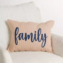 Outlet Orange Striped Family Lumbar Pillow Pillows