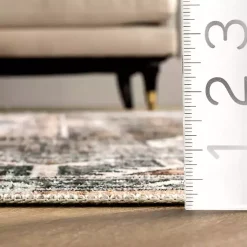 Kirklands Home Area Rugs|Orange Tribal Washable Area Rug, 6x9