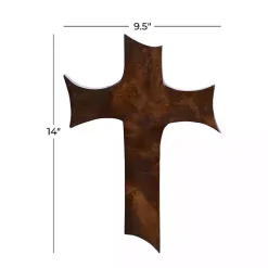 Kirklands Home Wall Plaques|Organic Shape Cross Wall Plaque, 14 in. Brown