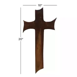 Kirklands Home Wall Plaques|Organic Shape Cross Wall Plaque, 20 in. Brown