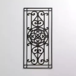 Kirklands Home Wall Plaques|Orleans Scroll Panel Wall Plaque Black