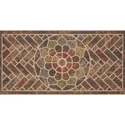 Kirklands Home Doormats|Ornamental Brick Entry Doormat Brown