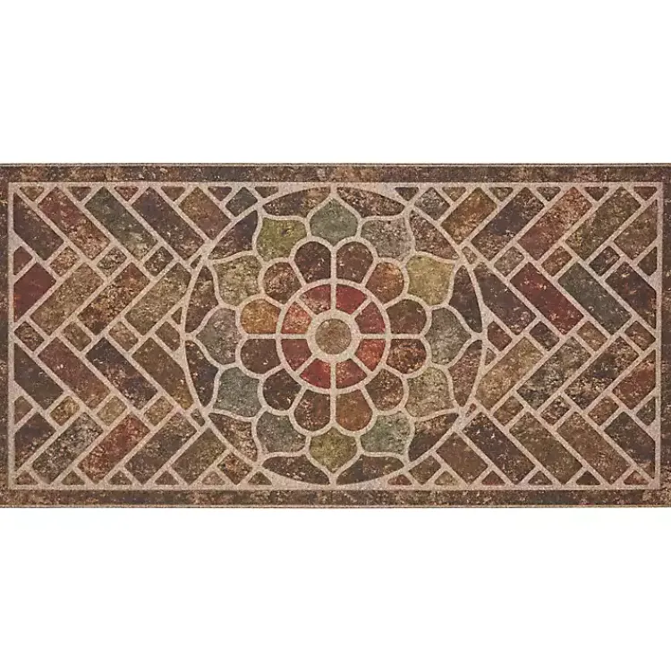 Kirklands Home Doormats|Ornamental Brick Entry Doormat Brown