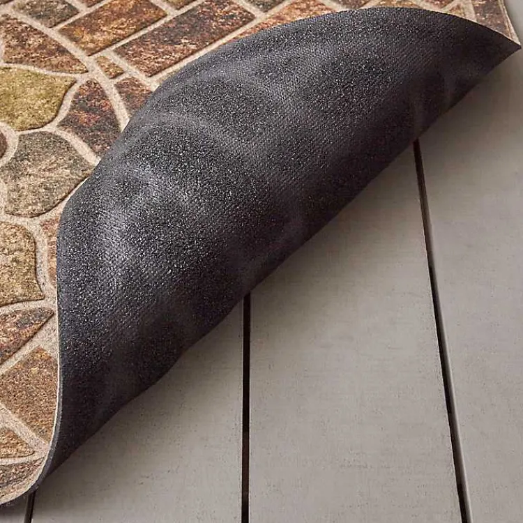 Kirklands Home Doormats|Ornamental Brick Entry Doormat Brown