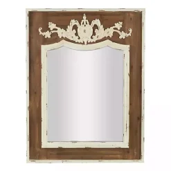 Kirklands Home Decorative Mirrors|Ornate Antique White Wood Wall Mirror