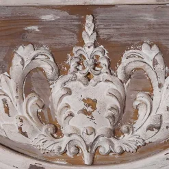 Kirklands Home Decorative Mirrors|Ornate Antique White Wood Wall Mirror