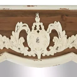 Kirklands Home Decorative Mirrors|Ornate Antique White Wood Wall Mirror