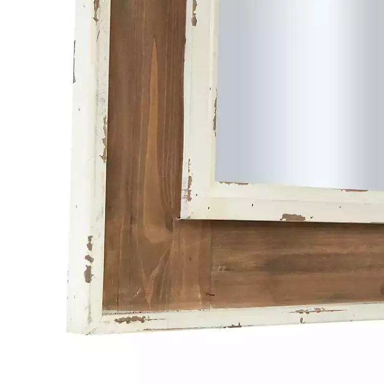 Kirklands Home Decorative Mirrors|Ornate Antique White Wood Wall Mirror
