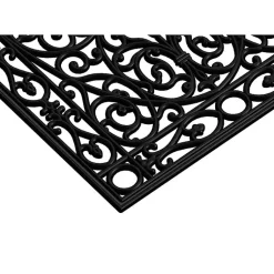 Kirklands Home Doormats|Ornate Art Deco Rubber Doormat, 48x22 in. Black