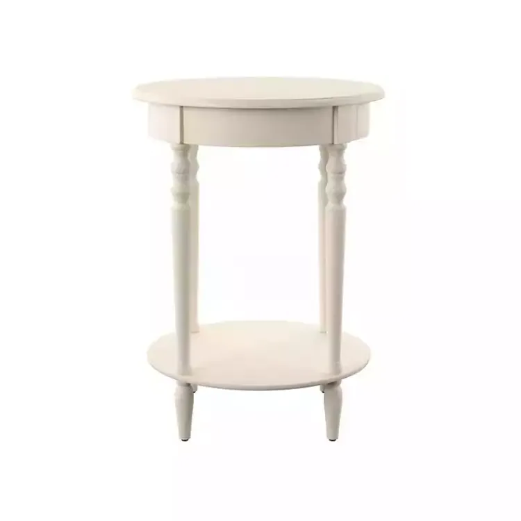 Kirklands Home Accent & End Tables|Oval Antique Accent Table White