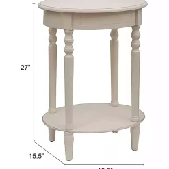 Kirklands Home Accent & End Tables|Oval Antique Accent Table White