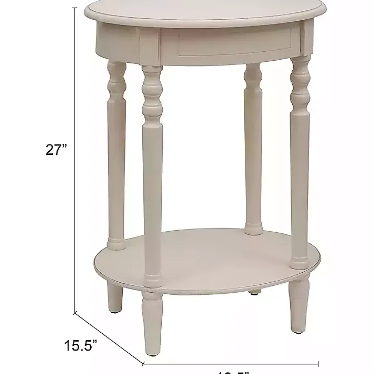 Kirklands Home Accent & End Tables|Oval Antique Accent Table White