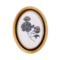 Kirklands Home Framed Art|Oval Black Floral Framed Art Print