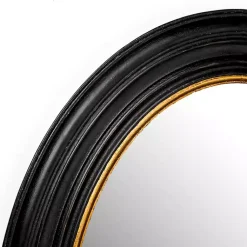Kirklands Home Decorative Mirrors|Oval Bodiford Black and Gold Wall Mirror