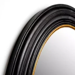 Kirklands Home Decorative Mirrors|Oval Bodiford Black and Gold Wall Mirror