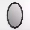 Kirklands Home Decorative Mirrors|Oval Catorina Black Wavy Wall Mirror