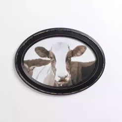 Kirklands Home Framed Art|Oval Cow Selfie Framed Art