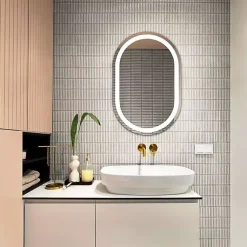 Kirklands Home Decorative Mirrors|Oval Crosby LED Wall Mirror