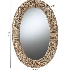 Kirklands Home Decorative Mirrors|Oval Elwyn Seagrass Wall Mirror