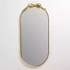 Kirklands Home Decorative Mirrors|Oval Gold Bow Metal Wall Mirror
