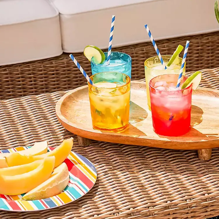 Kirklands Home Serving & Entertaining|Oval Mango Wood Footed Serving Platter Brown