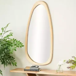 Kirklands Home Decorative Mirrors|Oval Natural Wood Wall Mirror