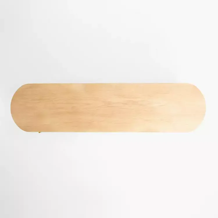 Kirklands Home Coffee Tables|Oval Ribbed Sliding Doors Coffee Table Tan