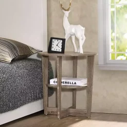 Kirklands Home Nightstands|Oval Wooden Nightstand