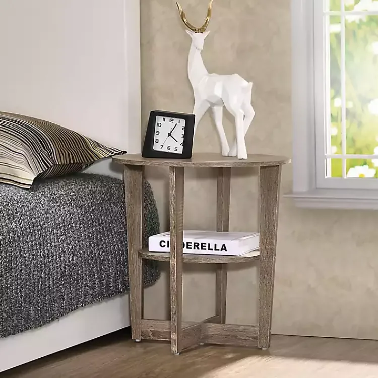Kirklands Home Nightstands|Oval Wooden Nightstand