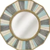 Kirklands Home Decorative Mirrors|Painted Nautical Rope Wood Framed Wall Mirror