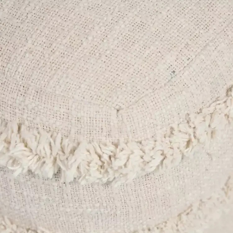 Outlet Pale Beige Tufted Stripe Cotton Square Pouf Poufs & Floor Cushions