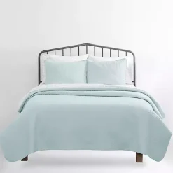 Kirklands Home Bedspreads & Coverlets|Pale Herring 3-pc. Queen Quilted Coverlet Set Blue