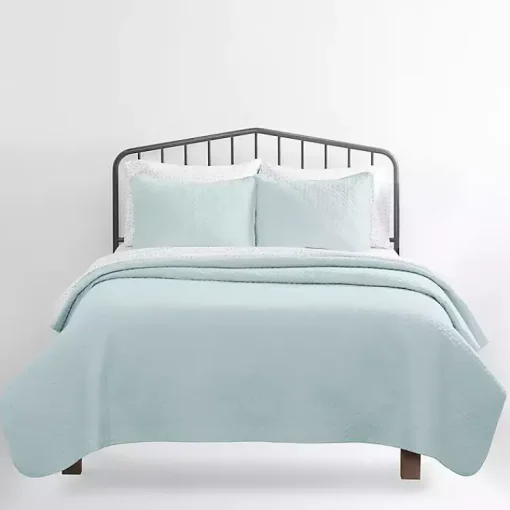 Kirklands Home Bedspreads & Coverlets|Pale Herring 3-pc. Twin Quilted Coverlet Set Blue