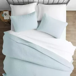 Kirklands Home Bedspreads & Coverlets|Pale Herring 3-pc. Twin Quilted Coverlet Set Blue