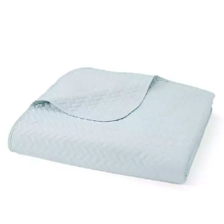 Kirklands Home Bedspreads & Coverlets|Pale Herring 3-pc. Twin Quilted Coverlet Set Blue