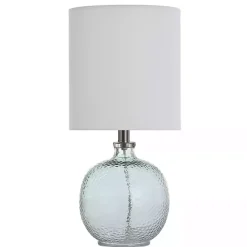 Kirklands Home Table Lamps|Pale Blue Tinted Glass Jug Table Lamp White