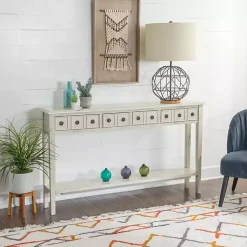 Kirklands Home Console Tables|Paloma Cream 4-Drawer Console Table Ivory