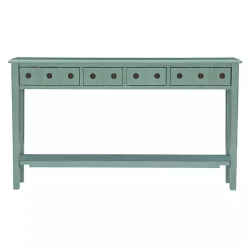 Kirklands Home Console Tables|Paloma Teal 4-Drawer Console Table Green