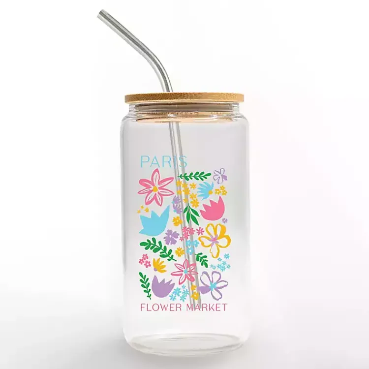 Kirklands Home Glassware & Drinkware|Paris Flower Market Glass Tumbler