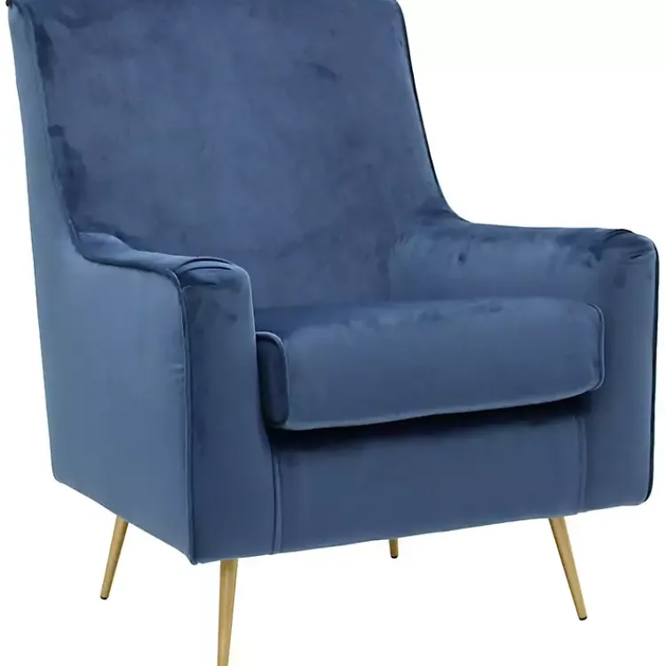 Kirklands Home Accent Chairs|Parisian Velvet Lana Accent Chair Blue