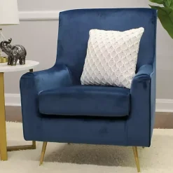 Kirklands Home Accent Chairs|Parisian Velvet Lana Accent Chair Blue