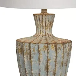Kirklands Home Table Lamps|Pastel Blue Jada Table Lamp White