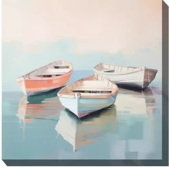 Kirklands Home Outdoor Wall Decor|Pastel Boats Outdoor Canvas Art Print