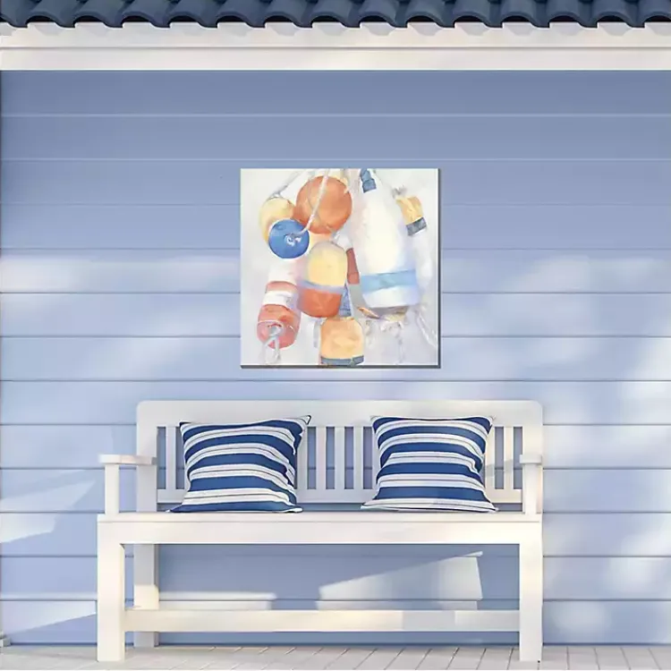 Kirklands Home Outdoor Wall Decor|Pastel Buoys Outdoor Canvas Art Print