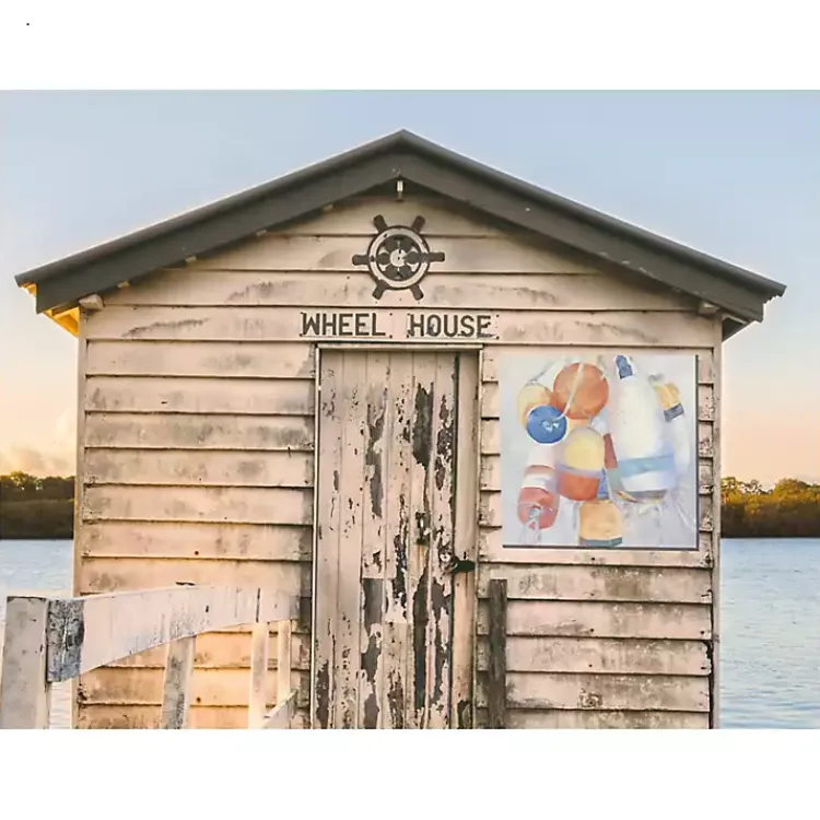 Kirklands Home Outdoor Wall Decor|Pastel Buoys Outdoor Canvas Art Print