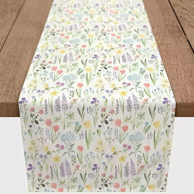 Kirklands Home Table Linens|Pastel Floral Stems Table Runner, 72 in. Multi